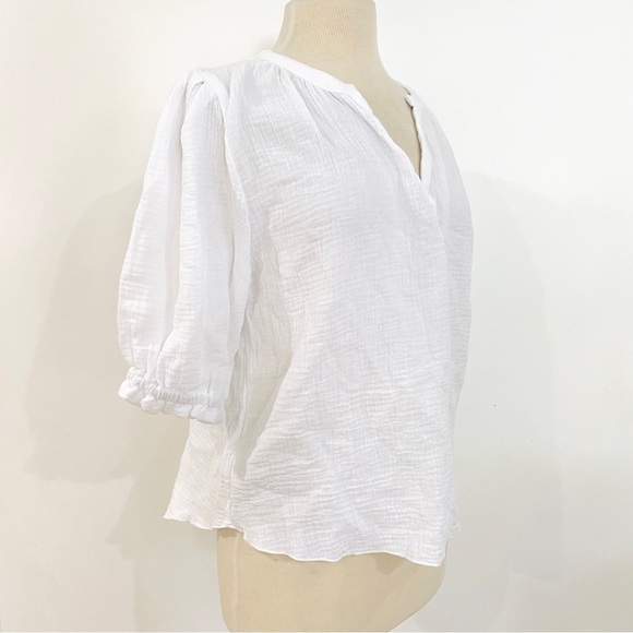 Joie 100% cotton gauze oversized top with pleated shoulders - Picture 2 of 6
